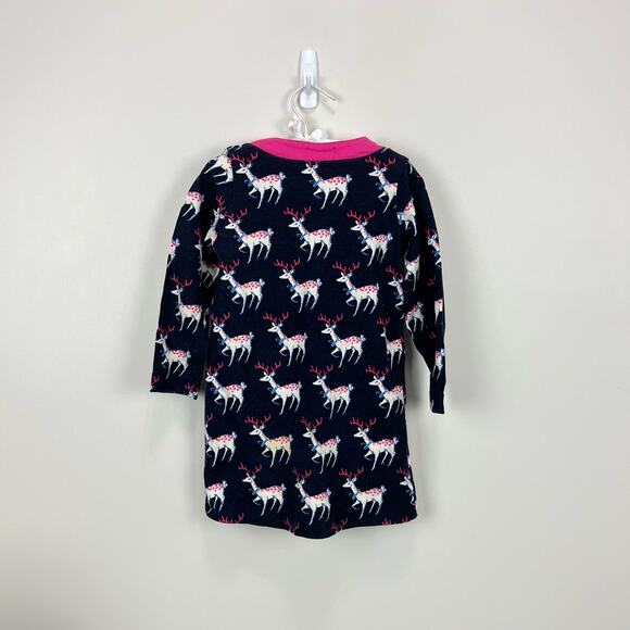 Hatley Navy Blue & Pink Reindeer Dress 3T - Picture 5 of 5